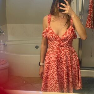 White fox boutique red floral dress